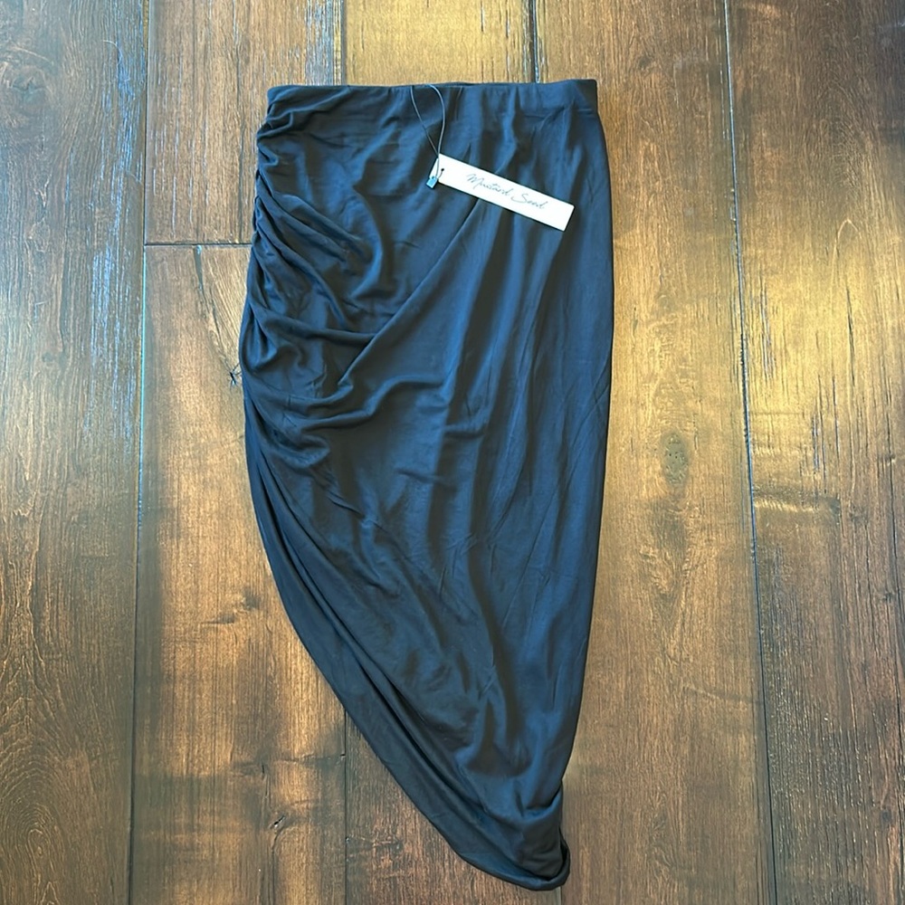 Black Asymmetrical Skirt- Cover-up